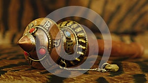 Prayer buddhist hand mill.Beautiful handwork