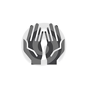 Prayer hands vector icon