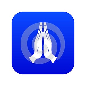 Prayer icon digital blue