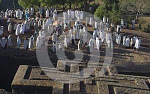 Prayer at the Lalibela Church