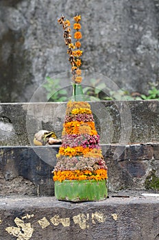 A prayer offering at the Temple