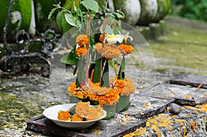 A prayer offering at the Temple