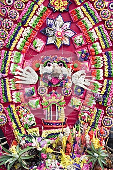 Prayer Offerings at Pura Penataran Agung, Bali photo