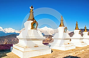 Prayer Pagodas and Meili(Meri) Snow Mountains.