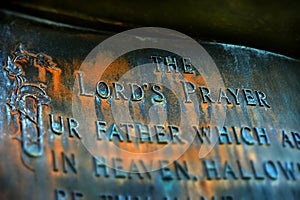 Prayer Sculpture with Word Amen end of Praying