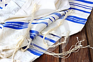 Prayer Shawl - Tallit, jewish religious symbol photo