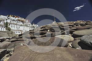 Prayer stones from Tiksey monastery, Ladakh