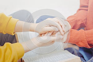 Prayer together on holy bible