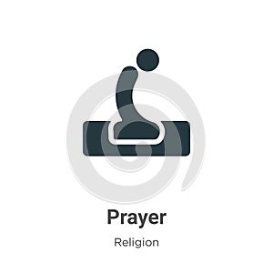 Prayer vector icon on white background. Flat vector prayer icon symbol sign from modern religion collection for mobile concept and
