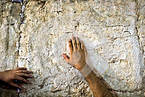 Prayer at the wailing wall, Jerusalem Israel