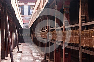 Prayer wheel in the Jokhang Temple