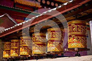 Prayer wheel with Om Mani Padme Hum mantra