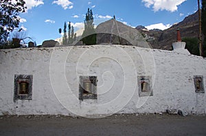 Prayer wheels in Diskit in Ladakh, India