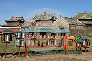 Prayer wheels in Erdene Zuu Monastery