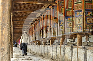Prayer wheels, Labrang monastery, Xiahe, China