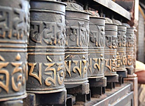 Prayer Wheels in Nepal.