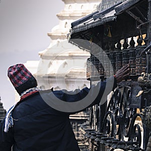 Prayer Wheels at Swayambhu, Kathmandu, Nepal