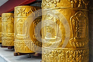 Prayer wheels in Tabo Monastery
