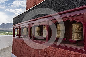 Prayer wheels in thiksey monastery