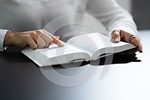 Prayer Woman Studying Bible Book