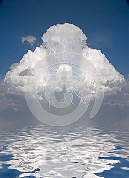 Prayerful Figure in cloud