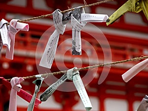 Prayers a shinto shrine in Japan photo