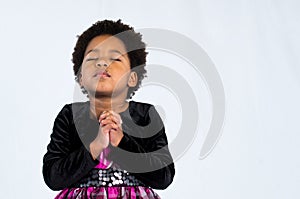 Praying African American Girl