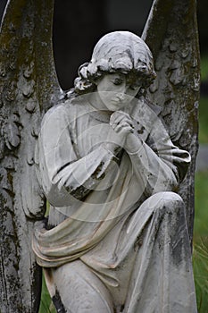 Praying Angel found in Oakwood Cemetery in Fort Worth Texas