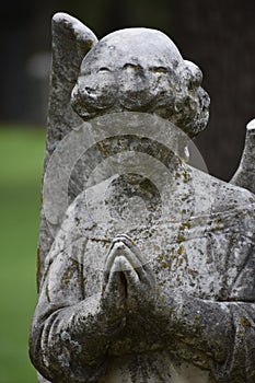 Praying Angel found in Oakwood Cemetery in Fort Worth Texas