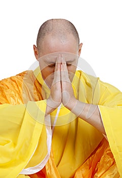 Praying Buddhist monks