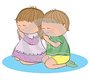 Praying children photo