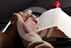 Praying hands bible