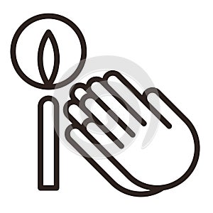 Praying hands and candle icon