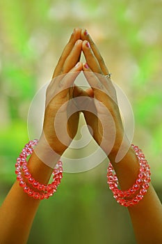 Praying hands of a child