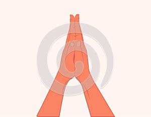 Prayer Hands Beging Praying Christ Namaste hands gesture vector illustration photo