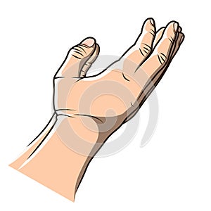 Praying Hands with Hand Drawn Style Vector