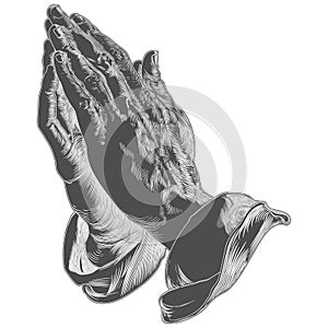 Praying Hands Outline Design vector