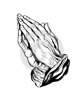 Praying Hands Sticker White