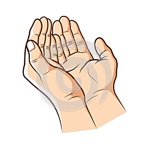 Praying hands vector design illustration, gesture hand vector