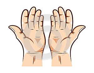 Praying hands vector design illustration, gesture hand vector