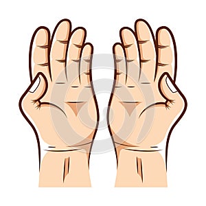 Praying hands vector design illustration, gesture hand vector