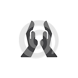 Praying hands vector icon