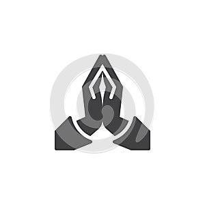 Praying hands vector icon