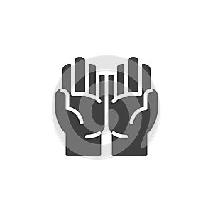 Praying hands vector icon