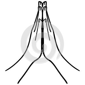 Praying hands vector illustration by crafteroks