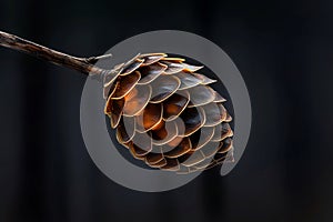 Praying Mantis Ootheca Winter Setting Praying mantis ootheca on twig, winter.