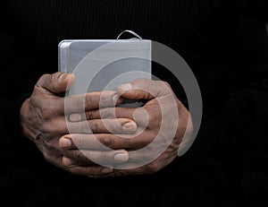 Praying to God with hand together with people stock photo