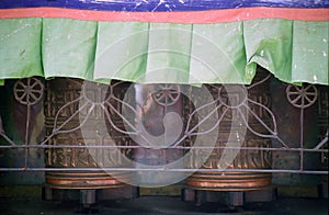 Praying wheel, Bodnath, Nepal