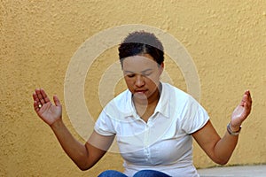 Praying woman photo