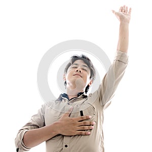 Praying and worship.